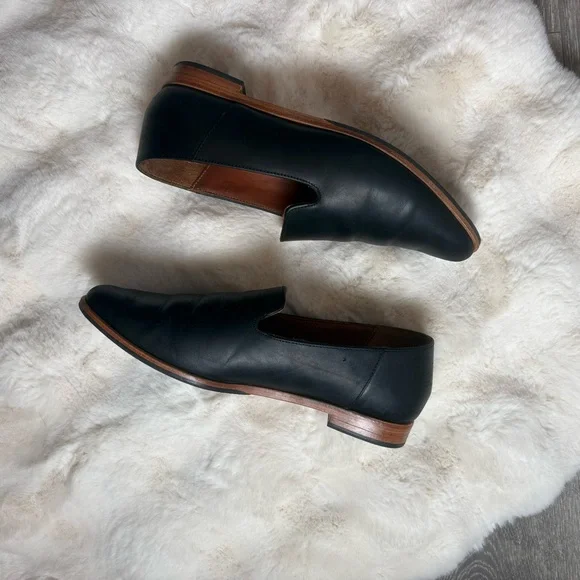 Patina Portland pointed toe leather loafer flat in black - 8 - Picture 7 of 12